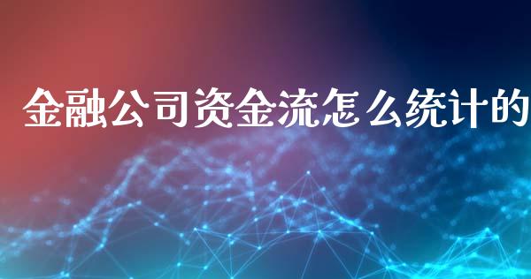 金融公司资金流怎么统计的_https://wap.letulww.com_投资策略_第1张
