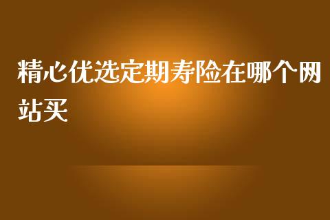 精心优选定期寿险在哪个网站买_https://wap.letulww.com_投资策略_第1张