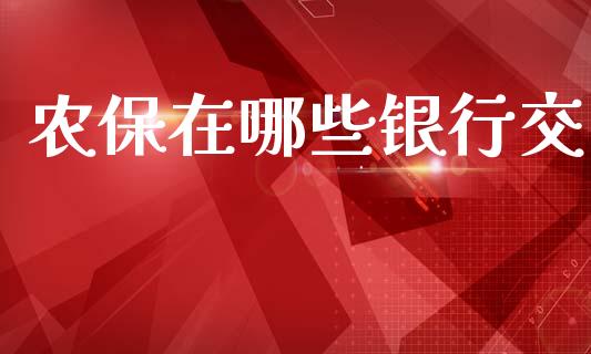 农保在哪些银行交_https://wap.letulww.com_融资租赁_第1张