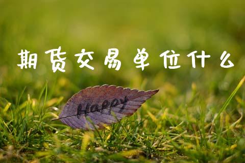 期货交易单位什么_https://wap.letulww.com_融资租赁_第1张