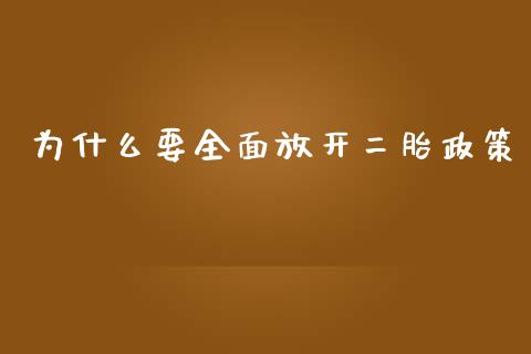 为什么要全面放开二胎政策_https://wap.letulww.com_融资租赁_第1张