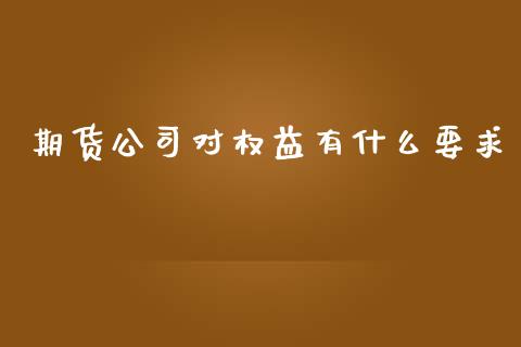 期货公司对权益有什么要求_https://wap.letulww.com_投资策略_第1张
