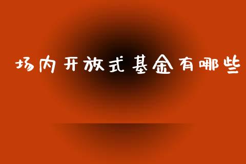 场内开放式基金有哪些_https://wap.letulww.com_投资策略_第1张