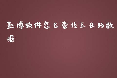 彭博软件怎么查找玉米的数据_https://wap.letulww.com_融资租赁_第1张