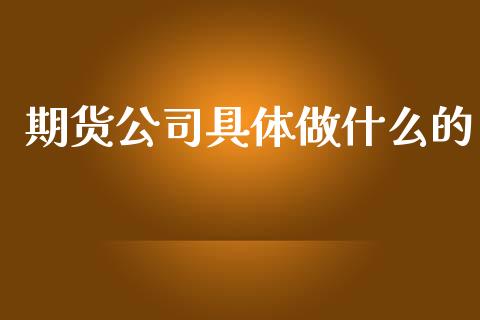期货公司具体做什么的_https://wap.letulww.com_外汇交易_第1张