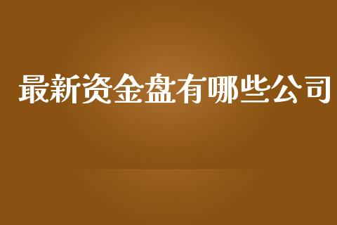 最新资金盘有哪些公司_https://wap.letulww.com_投资管理_第1张