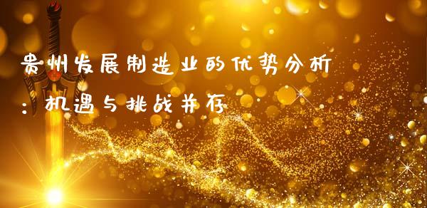贵州发展制造业的优势分析：机遇与挑战并存_https://wap.letulww.com_投资策略_第1张