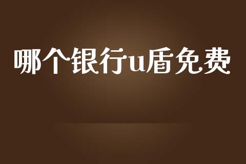 哪个银行u盾免费_https://wap.letulww.com_投资管理_第1张
