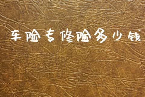 车险专修险多少钱_https://wap.letulww.com_投资策略_第1张