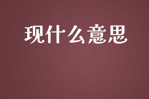 现什么意思_https://wap.letulww.com_外汇交易_第1张