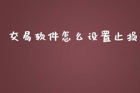 交易软件怎么设置止损_https://wap.letulww.com_外汇交易_第1张