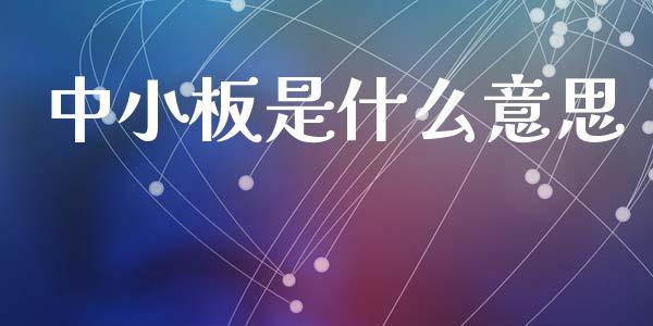 中小板是什么意思_https://wap.letulww.com_外汇交易_第1张