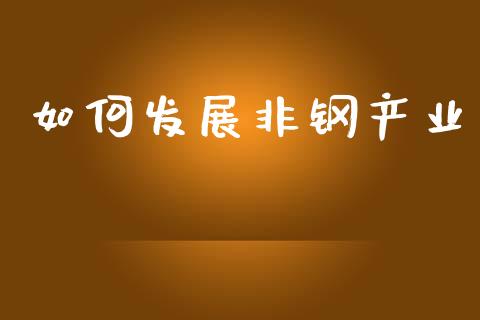 如何发展非钢产业_https://wap.letulww.com_投资管理_第1张
