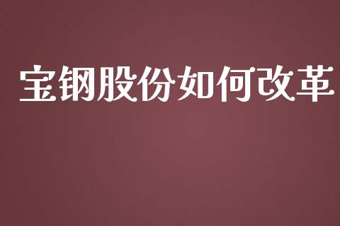 宝钢股份如何改革_https://wap.letulww.com_投资策略_第1张
