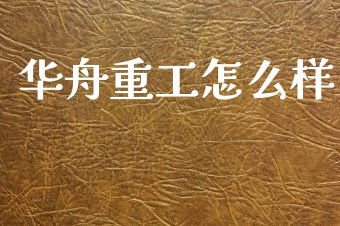 华舟重工怎么样_https://wap.letulww.com_投资策略_第1张