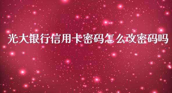 光大银行信用卡密码怎么改密码吗_https://wap.letulww.com_投资管理_第1张