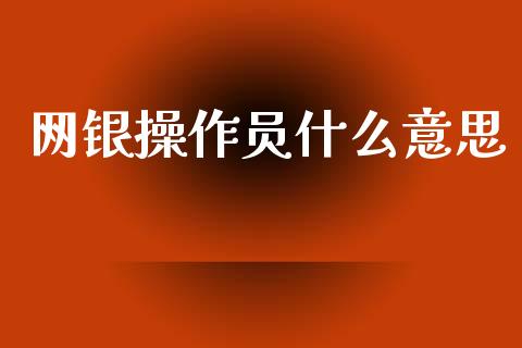 网银操作员什么意思_https://wap.letulww.com_外汇交易_第1张