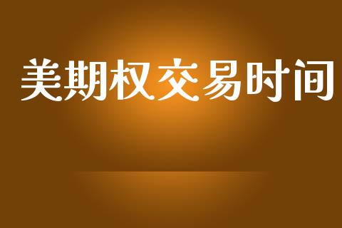 美期权交易时间_https://wap.letulww.com_投资策略_第1张