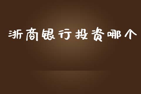 浙商银行投资哪个_https://wap.letulww.com_融资租赁_第1张