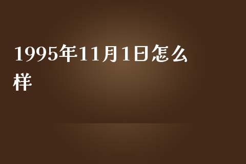 1995年11月1日怎么样_https://wap.letulww.com_外汇交易_第1张