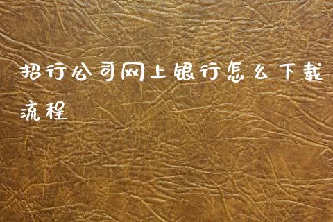 招行公司网上银行怎么下载流程_https://wap.letulww.com_投资策略_第1张