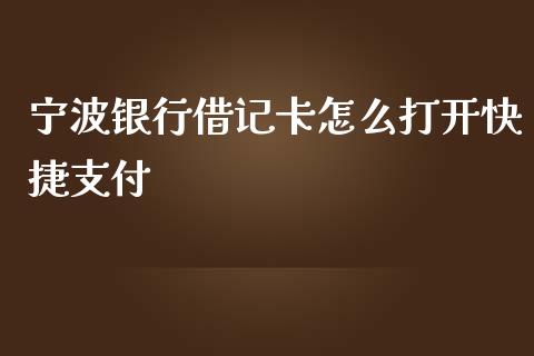 宁波银行借记卡怎么打开快捷支付_https://wap.letulww.com_融资租赁_第1张