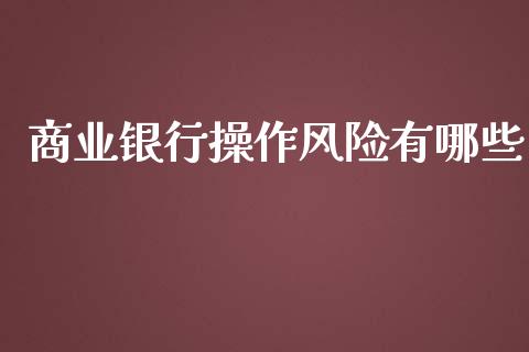 商业银行操作风险有哪些_https://wap.letulww.com_融资租赁_第1张