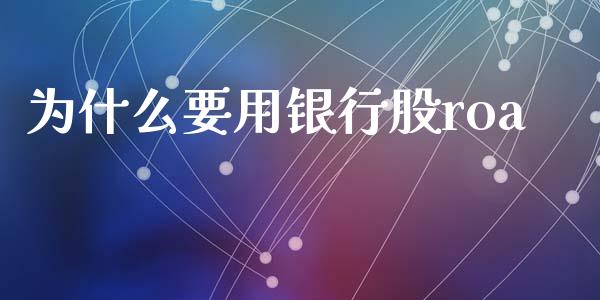 为什么要用银行股roa_https://wap.letulww.com_外汇交易_第1张