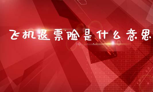 飞机退票险是什么意思_https://wap.letulww.com_投资管理_第1张