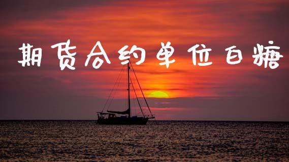 期货合约单位白糖_https://wap.letulww.com_投资策略_第1张