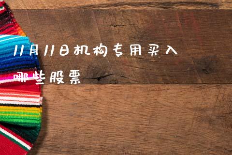 11月11日机构专用买入哪些股票_https://wap.letulww.com_融资租赁_第1张