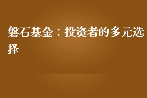 磐石基金：投资者的多元选择_https://wap.letulww.com_外汇交易_第1张