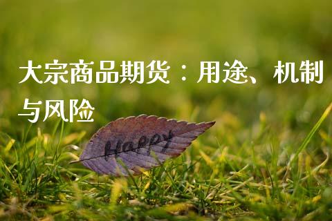 大宗商品期货：用途、机制与风险_https://wap.letulww.com_融资租赁_第1张