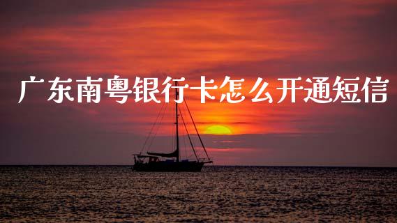 广东南粤银行卡怎么开通短信_https://wap.letulww.com_外汇交易_第1张