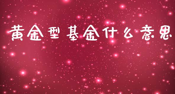 黄金型基金什么意思_https://wap.letulww.com_外汇交易_第1张
