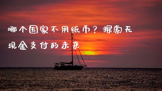 哪个国家不用纸币？探索无现金支付的未来_https://wap.letulww.com_投资管理_第1张