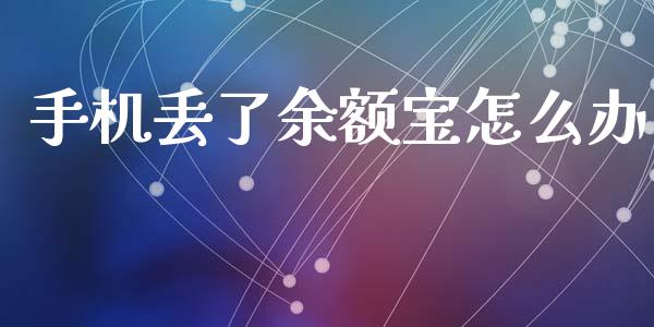 手机丢了余额宝怎么办_https://wap.letulww.com_投资策略_第1张