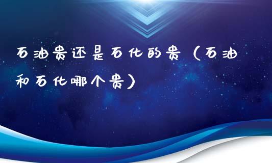 石油贵还是石化的贵（石油和石化哪个贵）_https://wap.letulww.com_投资策略_第1张
