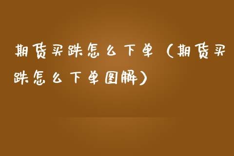 期货买跌怎么下单（期货买跌怎么下单图解）_https://wap.letulww.com_外汇交易_第1张