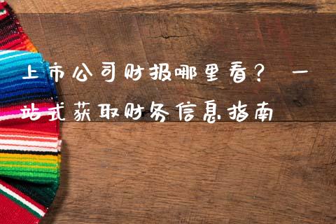 上市公司财报哪里看？ 一站式获取财务信息指南_https://wap.letulww.com_投资管理_第1张