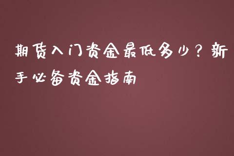 期货入门资金最低多少？新手必备资金指南_https://wap.letulww.com_投资策略_第1张