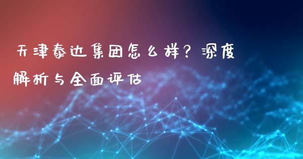 天津泰达集团怎么样？深度解析与全面评估_https://wap.letulww.com_投资策略_第1张