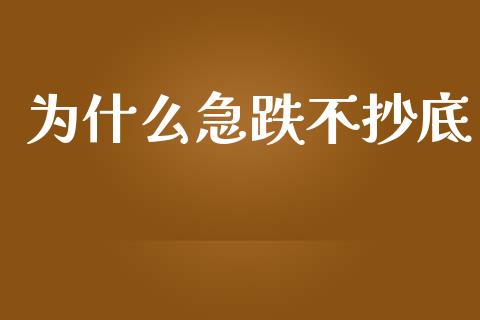 为什么急跌不抄底_https://wap.letulww.com_投资策略_第1张