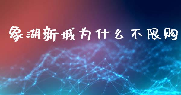 象湖新城为什么不限购_https://wap.letulww.com_投资管理_第1张
