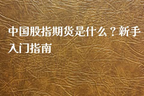 中国股指期货是什么？新手入门指南_https://wap.letulww.com_融资租赁_第1张