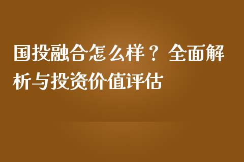 国投融合怎么样? 全面解析与投资价值评估_投资策略_第1张_外汇交易_投资策略_融资租赁_投资管理 国投融合怎么样? 全面解析与投资价值评估_https://wap.letulww.com_投资策略_第1张