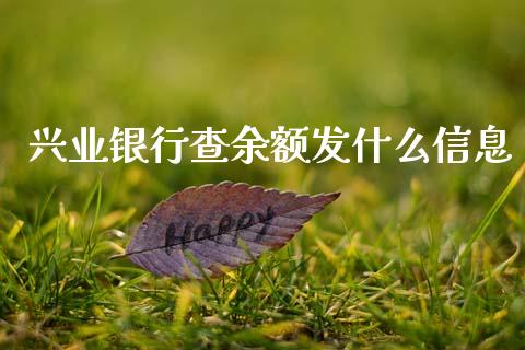 兴业银行查余额发什么信息_https://wap.letulww.com_外汇交易_第1张