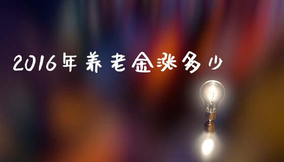 2016年养老金涨多少_https://wap.letulww.com_投资管理_第1张