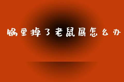 锅里掉了老鼠屎怎么办_https://wap.letulww.com_投资管理_第1张