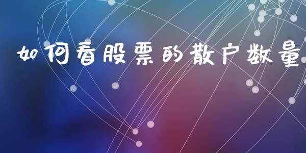 如何看股票的散户数量_https://wap.letulww.com_外汇交易_第1张